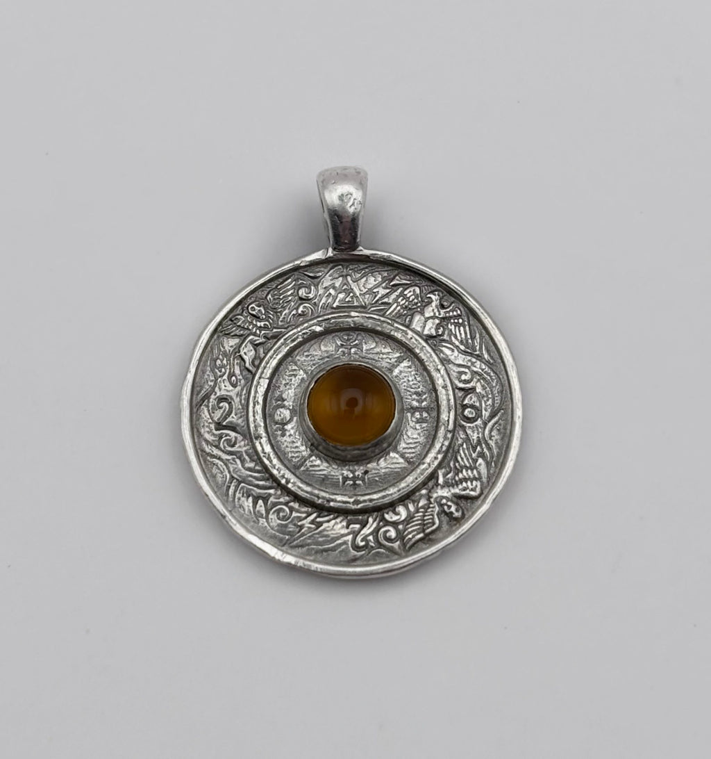Handmade Wheel of Fortune Tarot Pendant  Australian Jewellery image 0