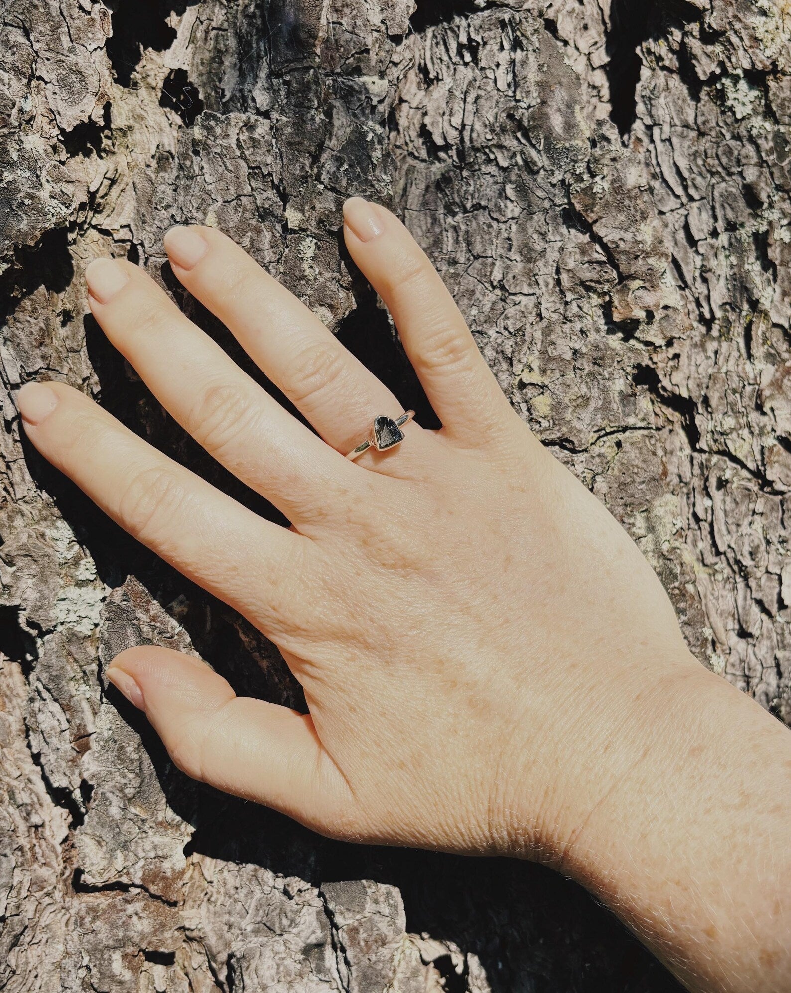 Ring with Moldavite (Meteorite) image 2