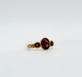 Trinity Echo Garnet Statement Ring | Gold Plated Granulation Heritage Jewellery image 0
