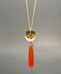 Carnelian Brass Pendant Necklace: Boho Sacral Chakra Jewellery image 0