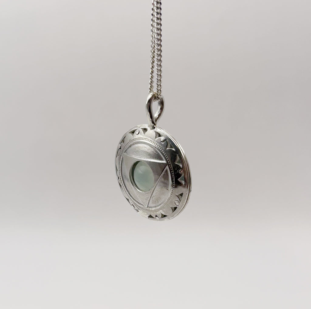 Throat Chakra Pendant Blue Agate  Sterling Silver image 2