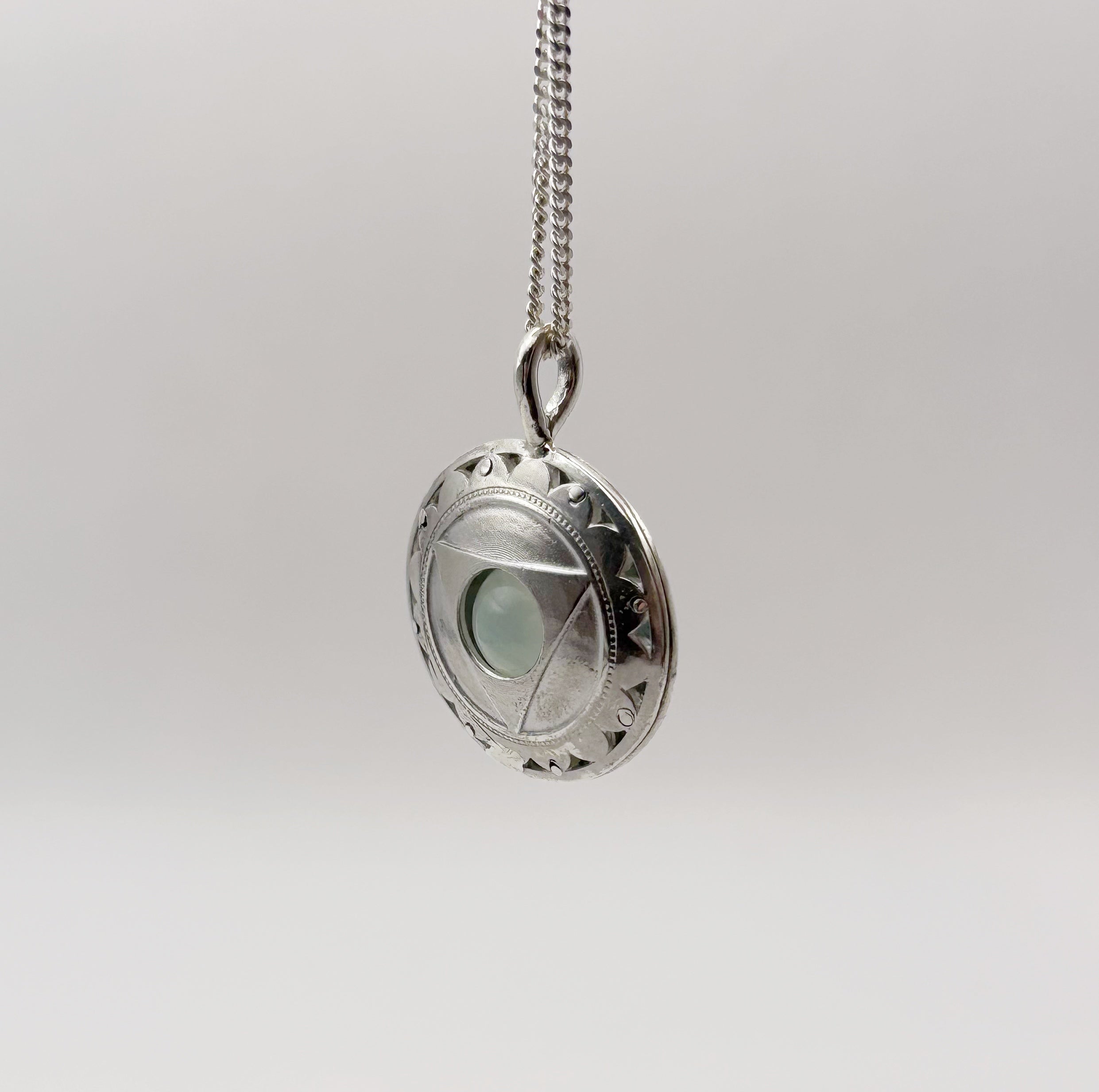 Throat Chakra Pendant Blue Agate  Sterling Silver image 2