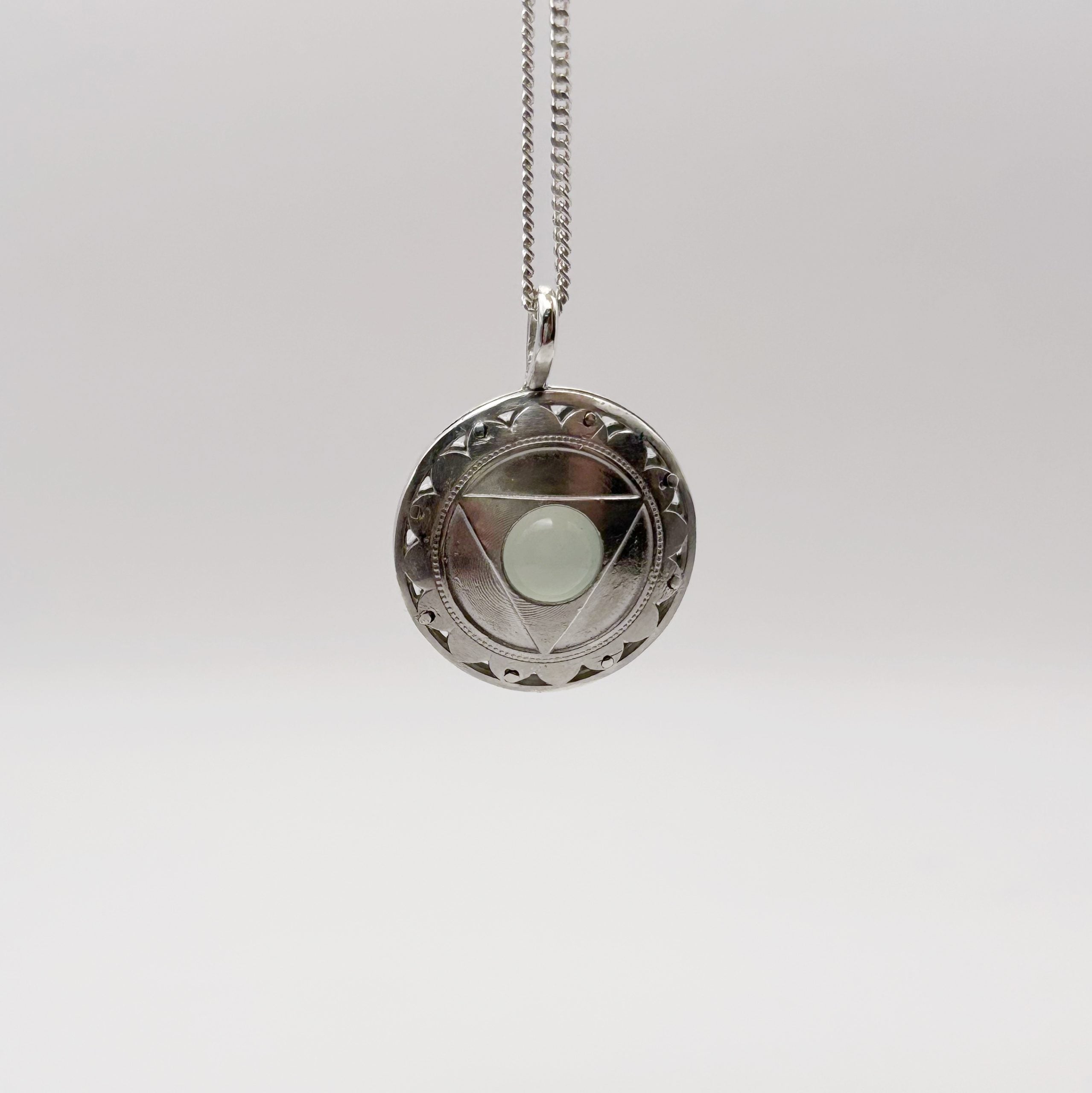 Throat Chakra Pendant Blue Agate  Sterling Silver image 5