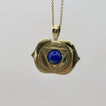 Brass Third Eye Pendant with Lapis Lazuli Handcrafted Chakra Necklace image 0