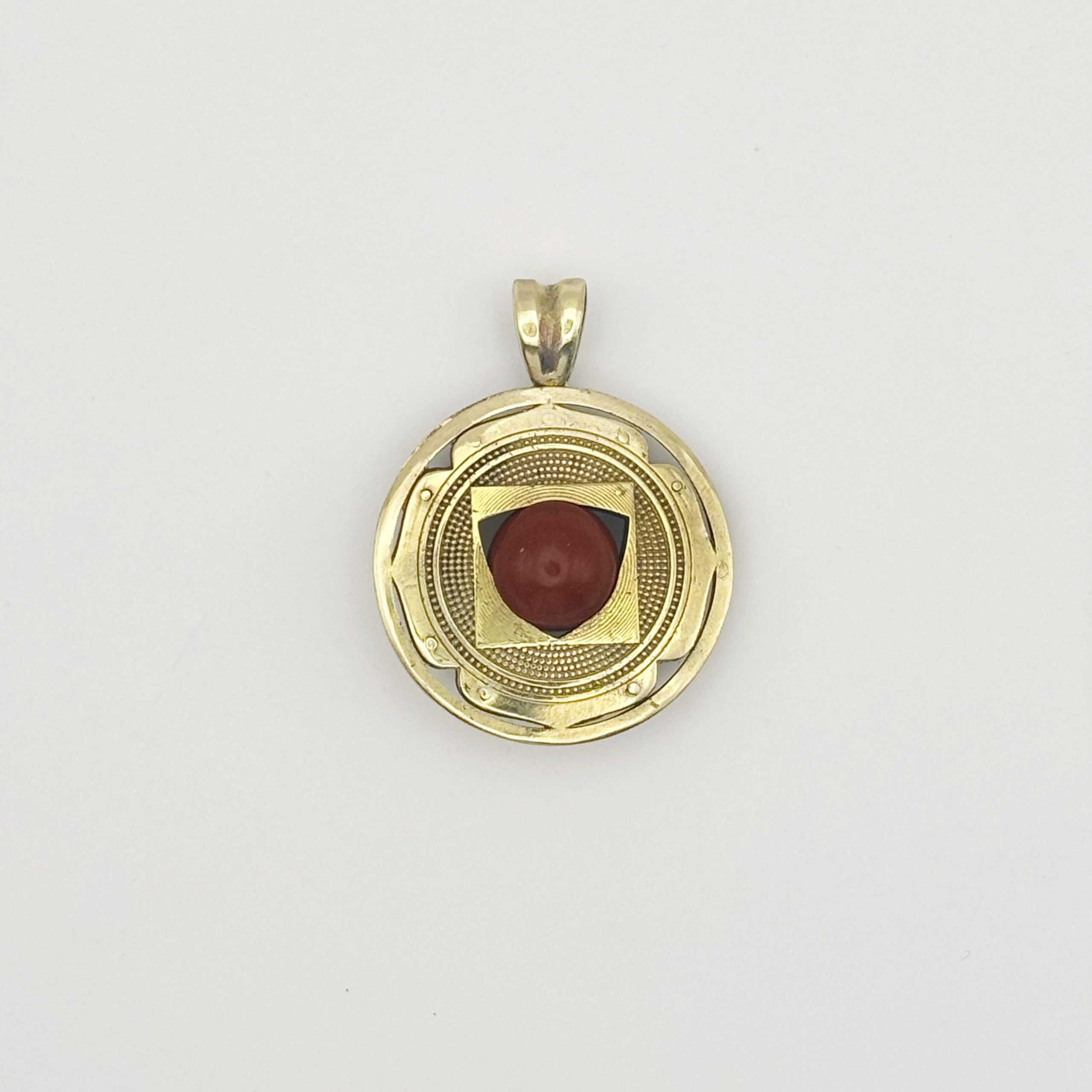 Root Chakra Pendant – Red Jasper in Brass | Grounding Energy Amulet image 4
