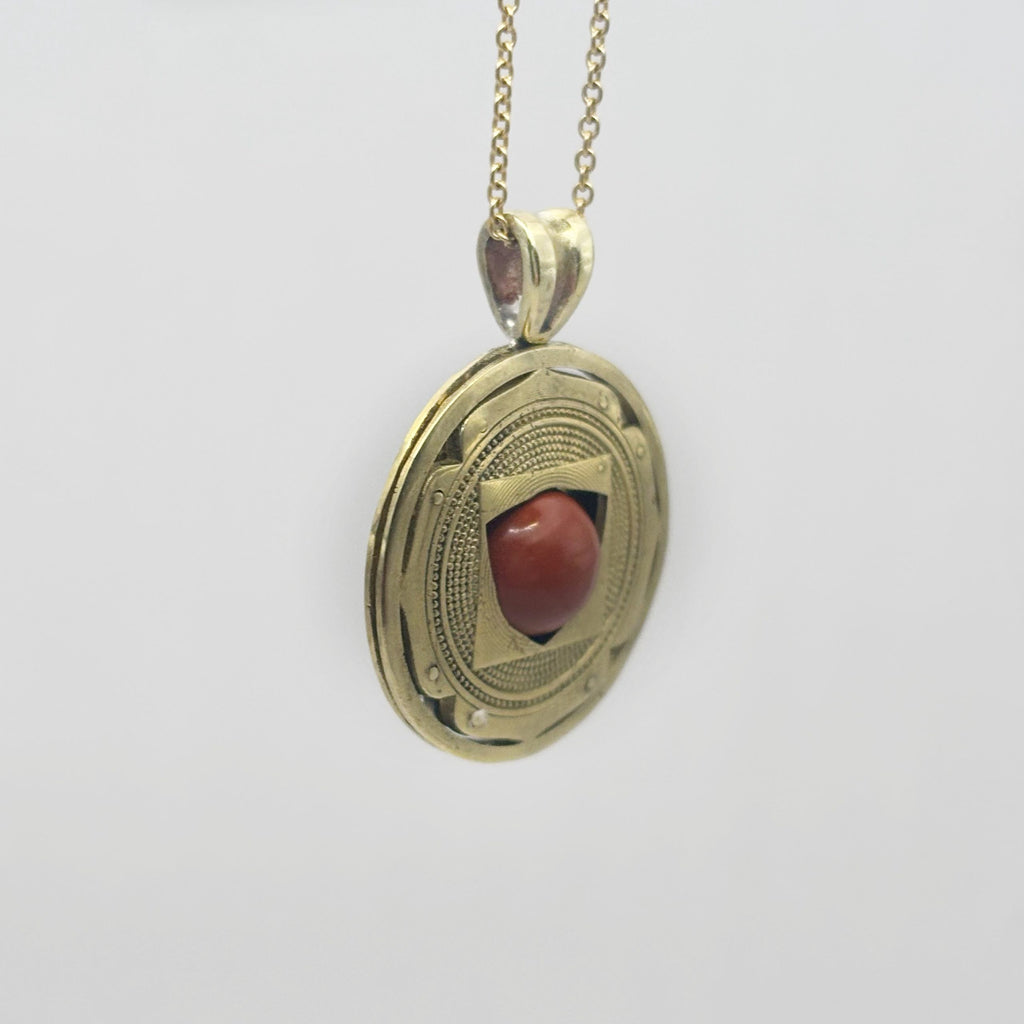 Root Chakra Pendant – Red Jasper in Brass | Grounding Energy Amulet image 6