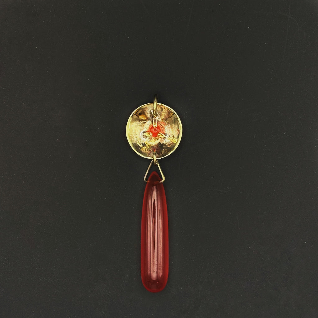 Carnelian Brass Pendant Necklace: Boho Sacral Chakra Jewellery image 2
