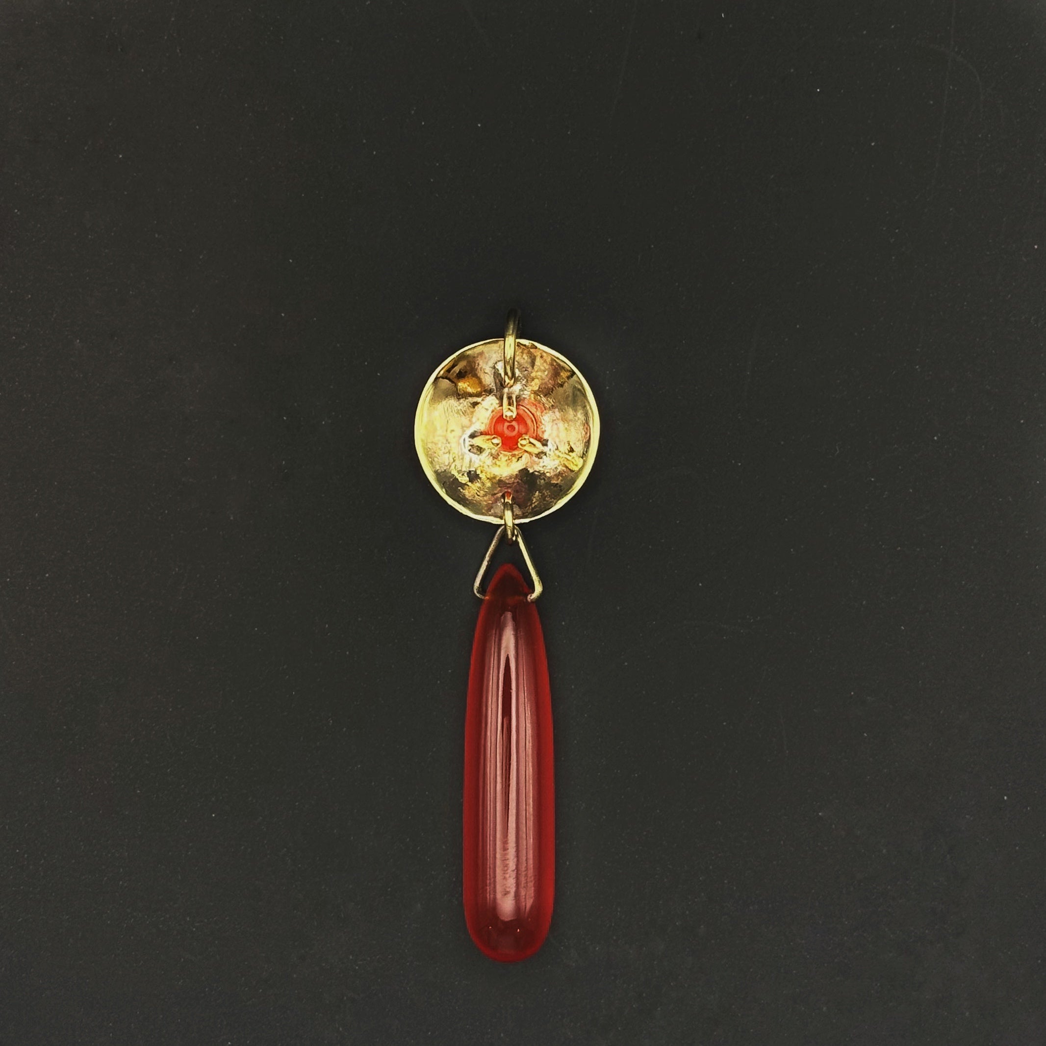 Carnelian Brass Pendant Necklace: Boho Sacral Chakra Jewellery image 2