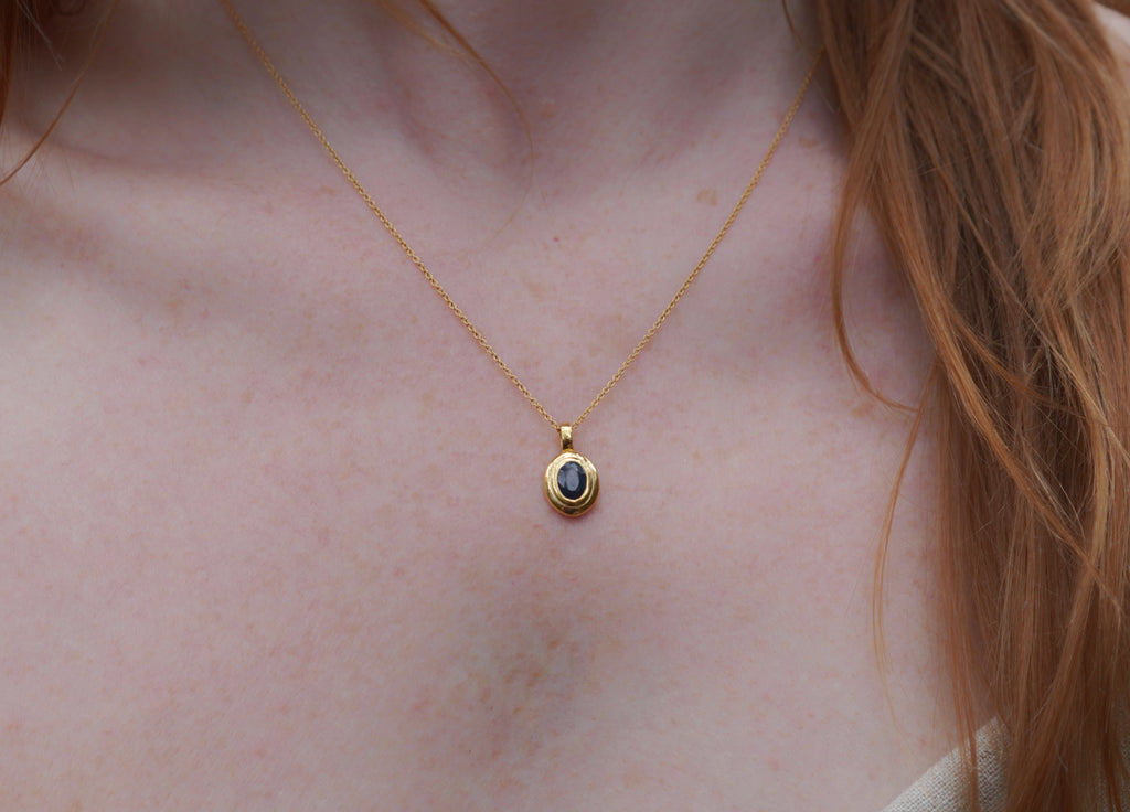 Emerald May Birthstone Pendant in Brass | Handmade Emerald Necklace | Minimalist Crystal Jewellery Australia