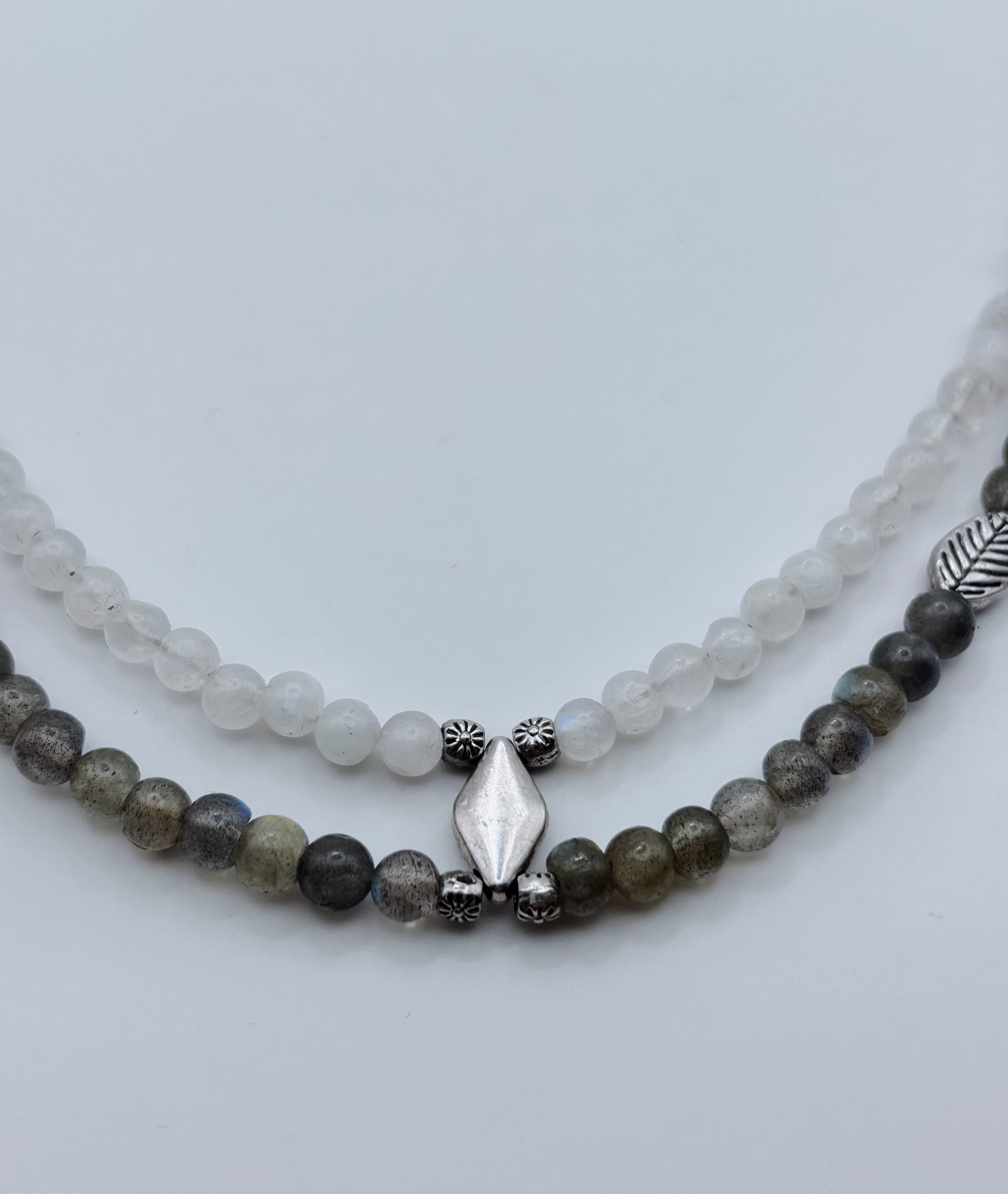Necklace Labradorite & Moonstone Layered