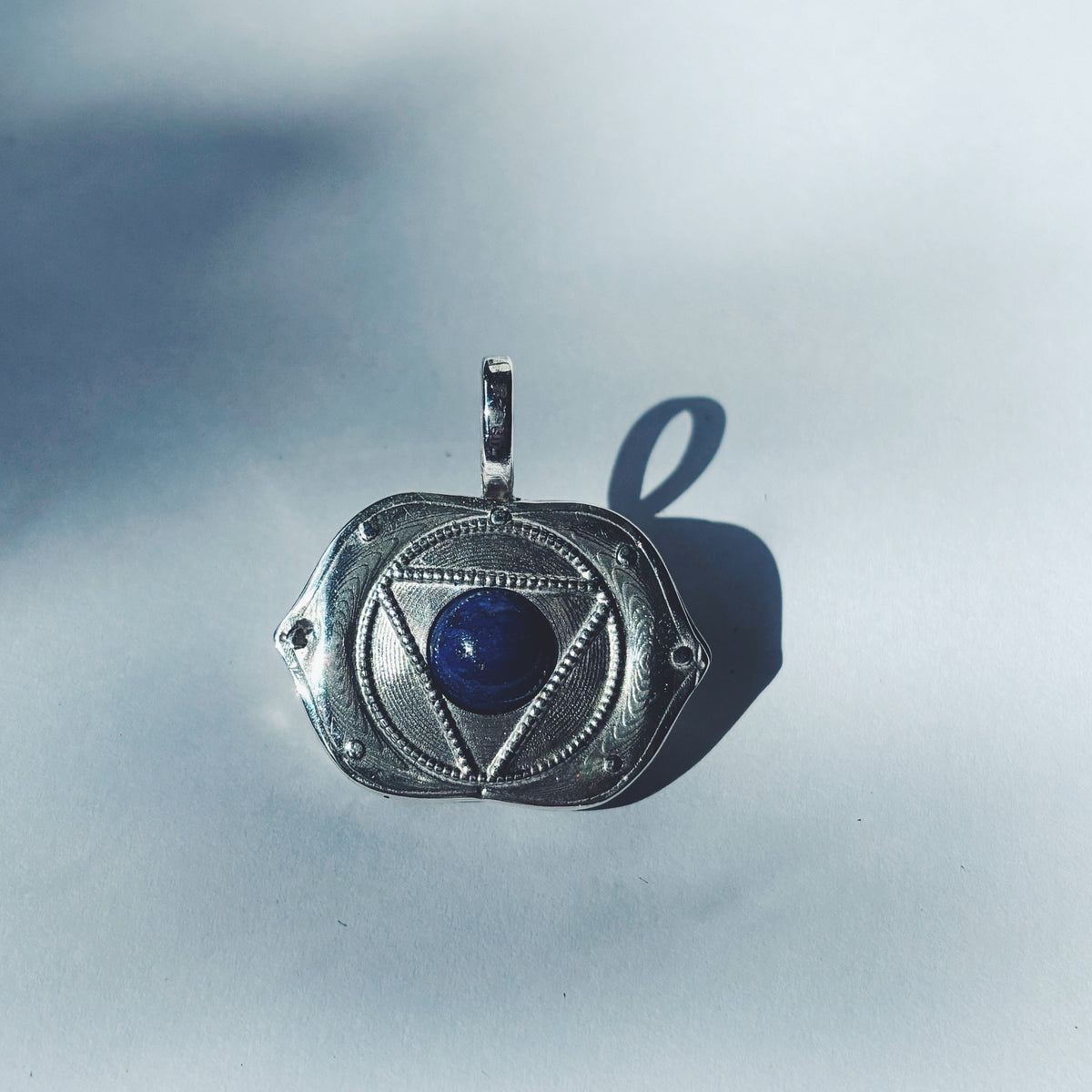 Third Eye Chakra Pendant Necklace in Sterling Silver | Ajna Symbol 20 mm