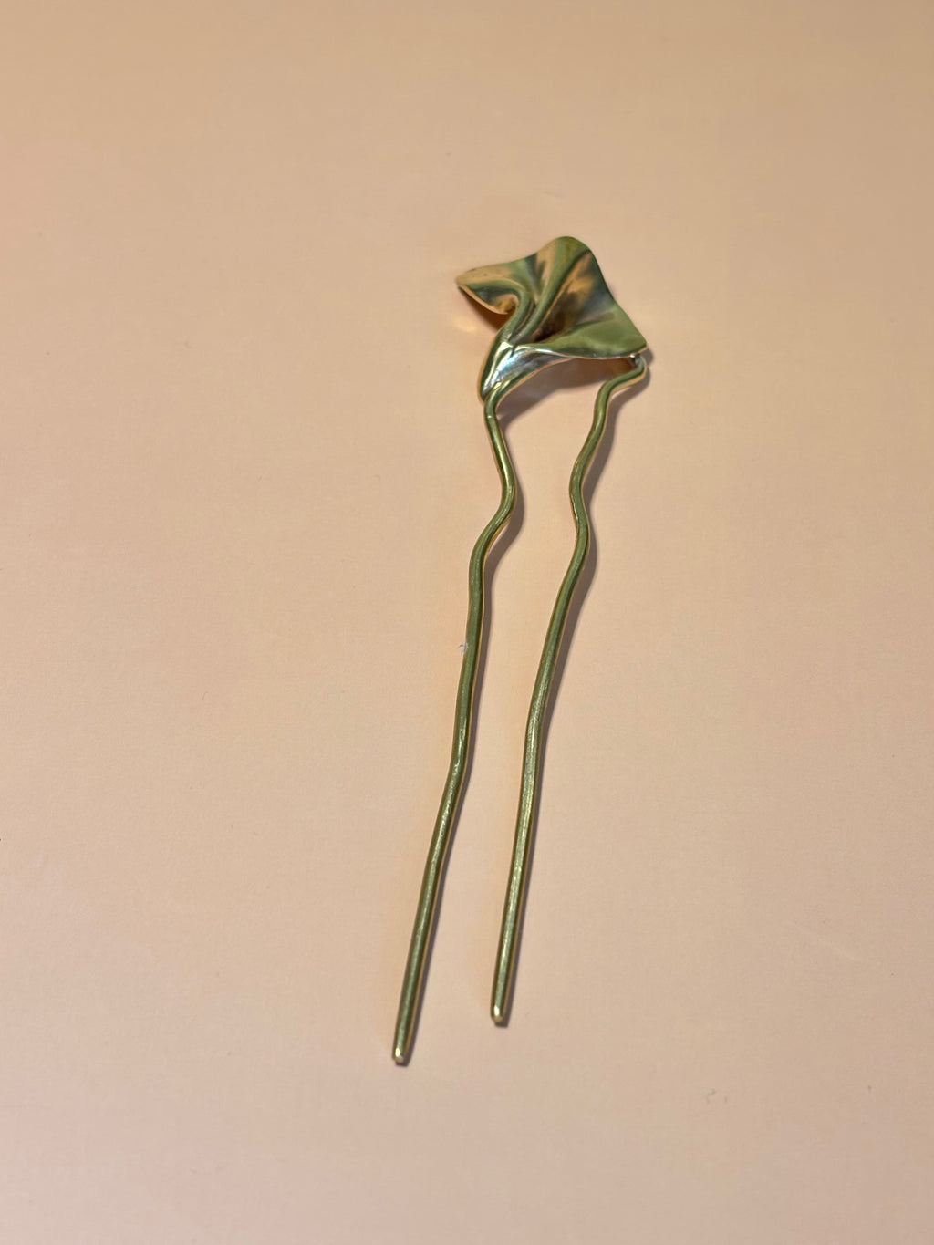 Brass Hair Fork – Ancient Inspired Hair Pin | Handcrafted Minimalist Hair Stick | Medieval Goddess Hair Accessory