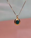 Emerald May Birthstone Pendant in Brass | Handmade Emerald Necklace | Minimalist Crystal Jewellery Australia