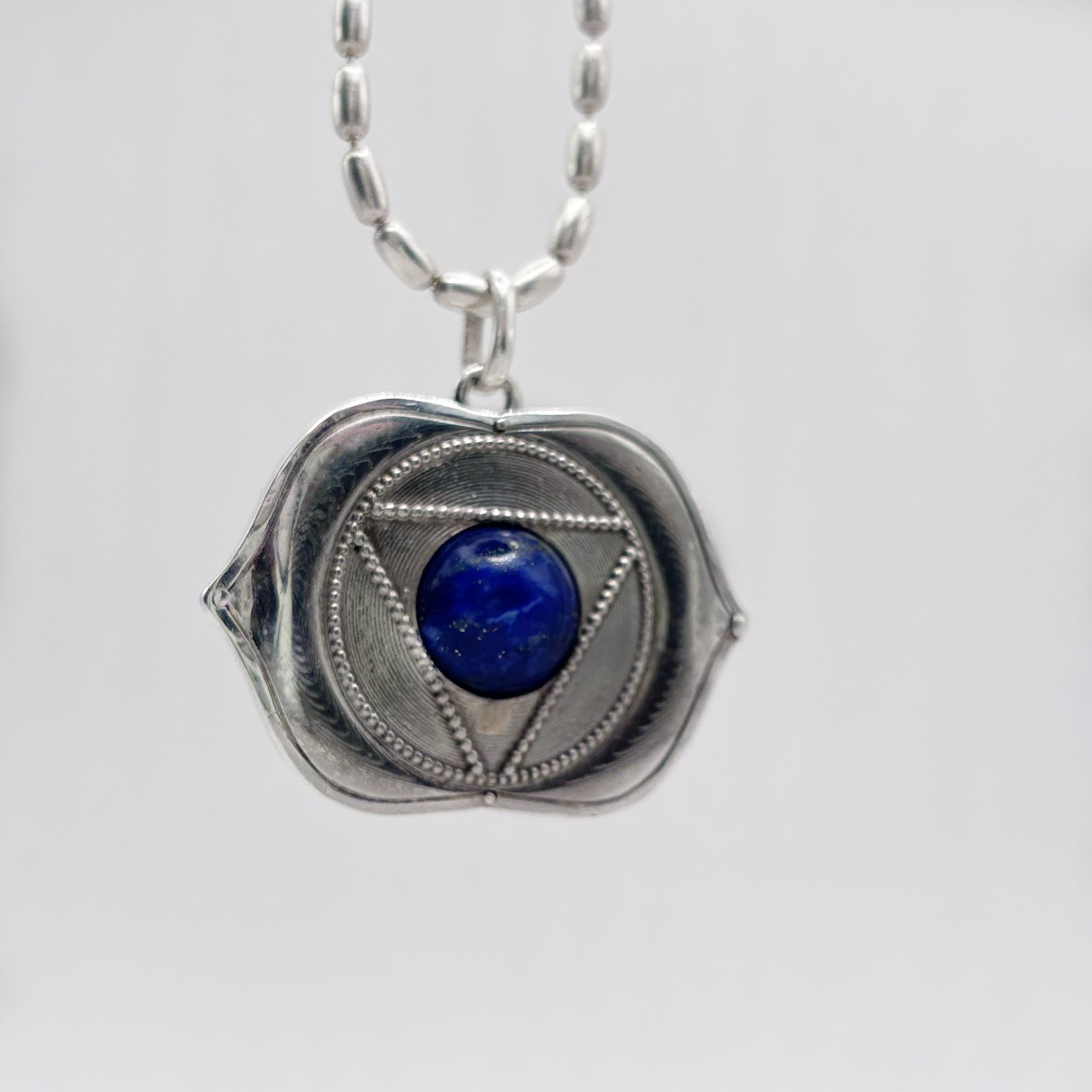 Third Eye Chakra Pendant Necklace in Sterling Silver | Ajna Symbol 20 mm