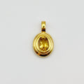 Citrine November Birthstone Pendant in Brass | Natural Citrine Necklace | Burkovska Jewellery
