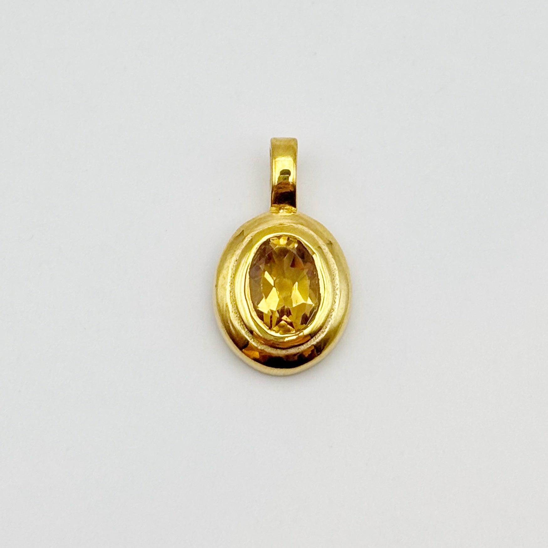 Citrine Birthstone Pendant in Brass – November Birthstone Jewellery