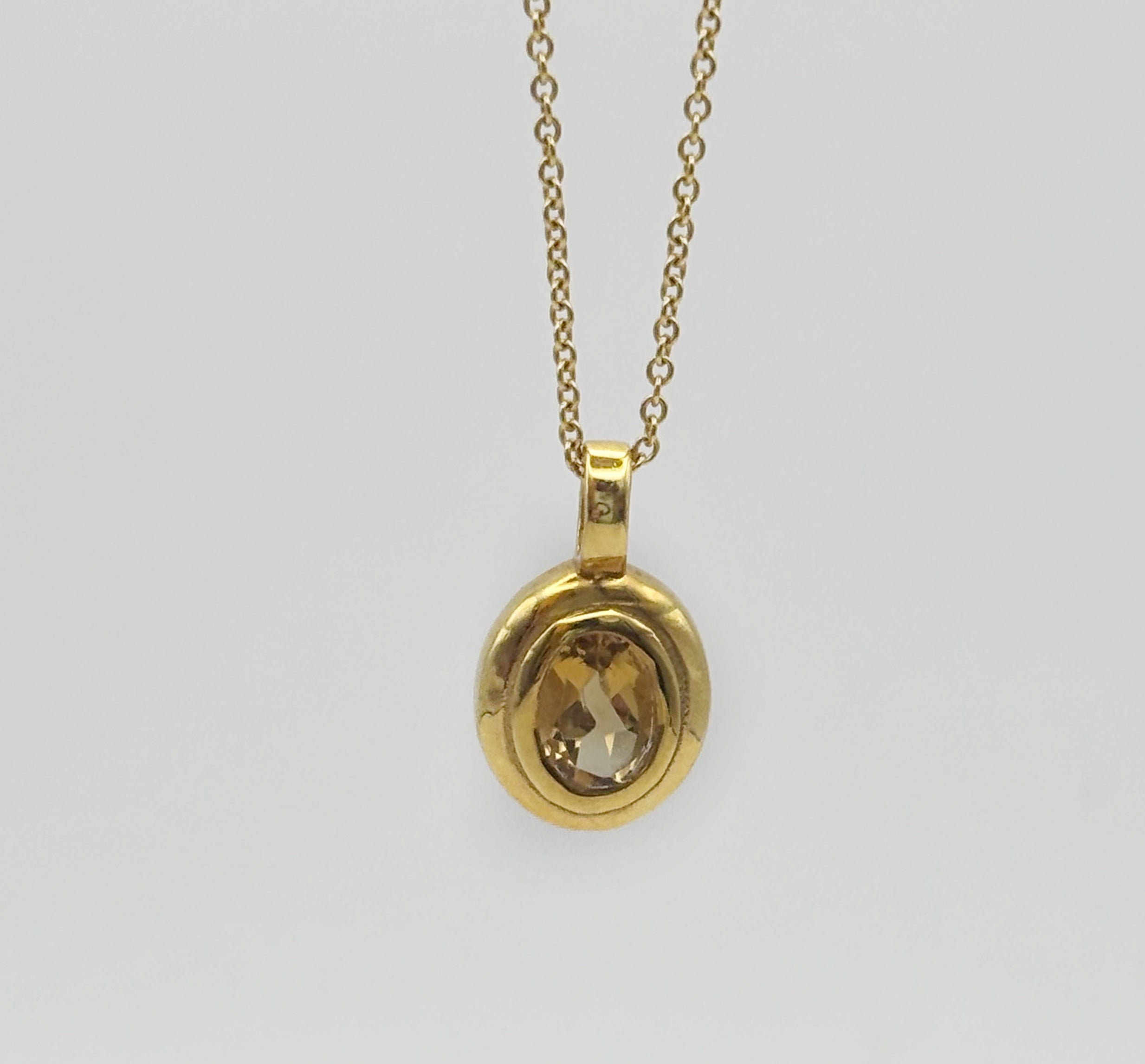 Citrine Birthstone Pendant in Brass – November Birthstone Jewellery