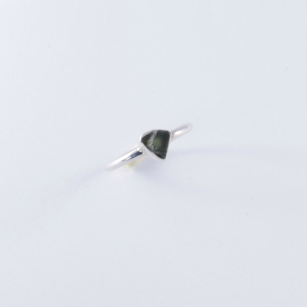 Ring with Moldavite (Meteorite) image 0
