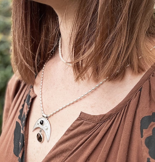 Boho Crescent Moon Pendant image 1
