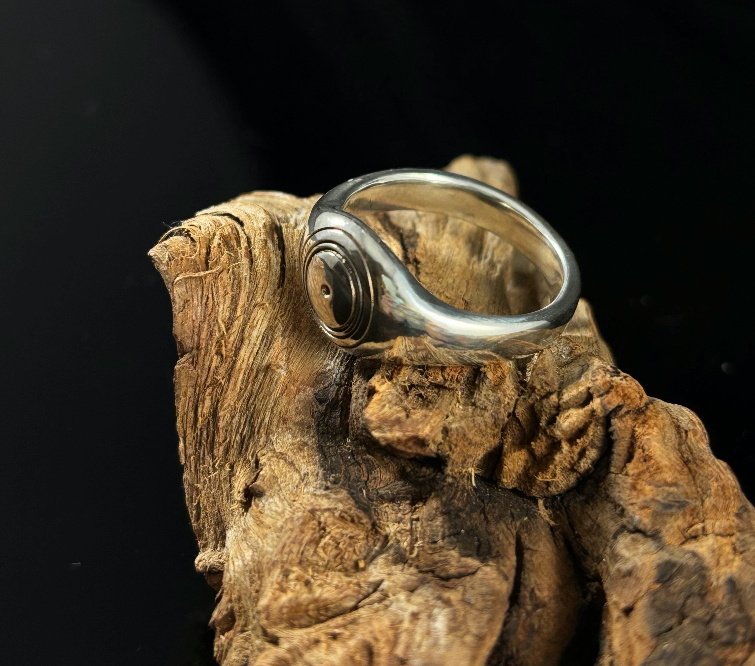 Water Element Ring – Hand-Carved Sterling Silver Symbol Ring | Handmade in Australia image 1
