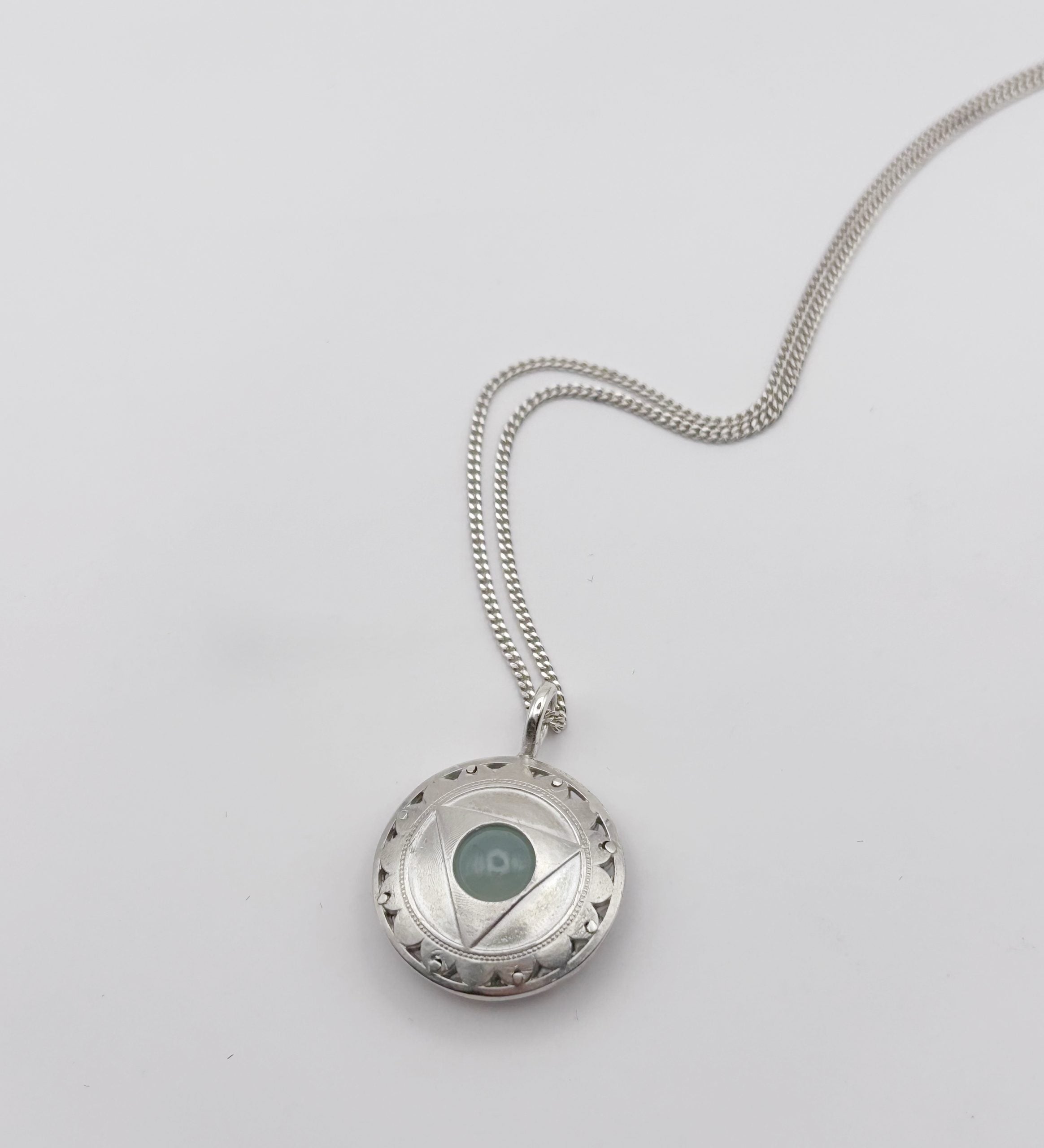 Throat Chakra Pendant Blue Agate  Sterling Silver image 0
