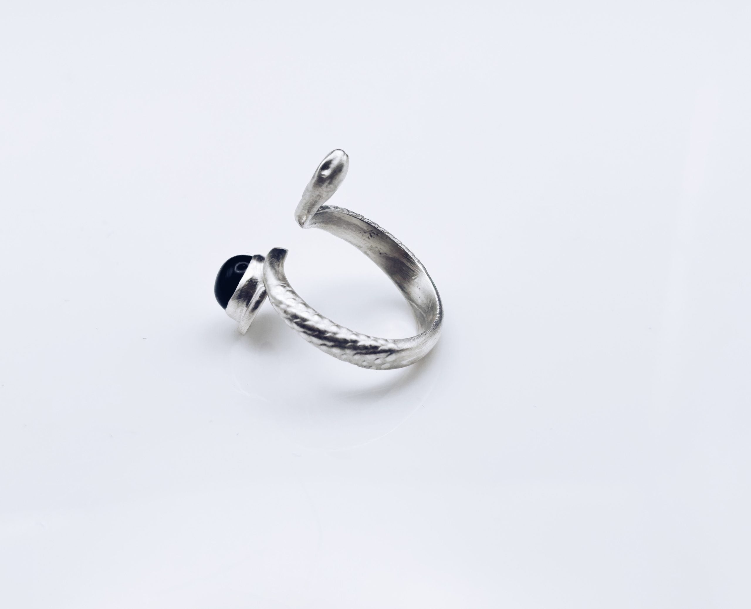 Black Onyx Snake Ring | Solid Sterling Silver Jewellery image 4