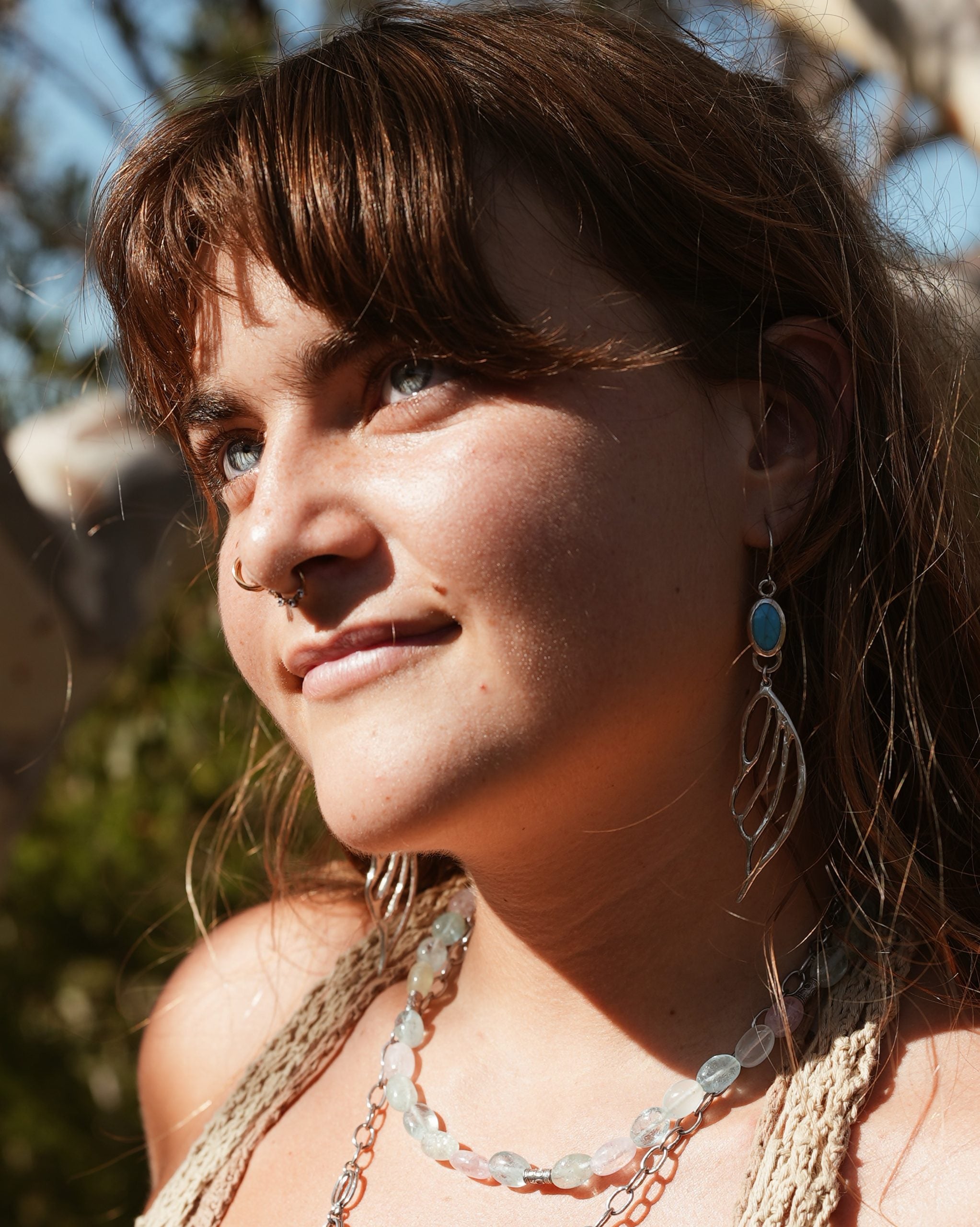Turquoise Fairy Wing Earrings | Solid Sterling Silver Jewellery Australia | Handmade