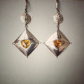 Dangle Rhombus Citrine Earrings | Hand-Fabricated Sterling Silver