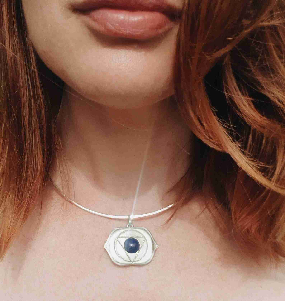 Lapis Lazuli Third Eye Chakra Pendant | Silver